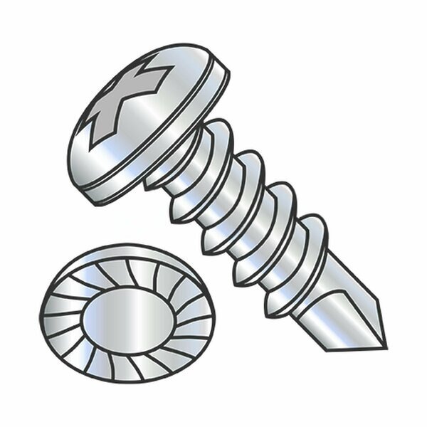 Self-Drilling Screw, #8-18 x 3/4 in, Zinc Plated Steel Pan Head Phillips Drive, Usa Industrials, Mfr#: BULK-SCRW-12075